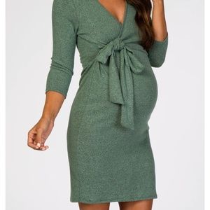 NWT Pink Blush Green Maternity/Nursing Wrap Dress